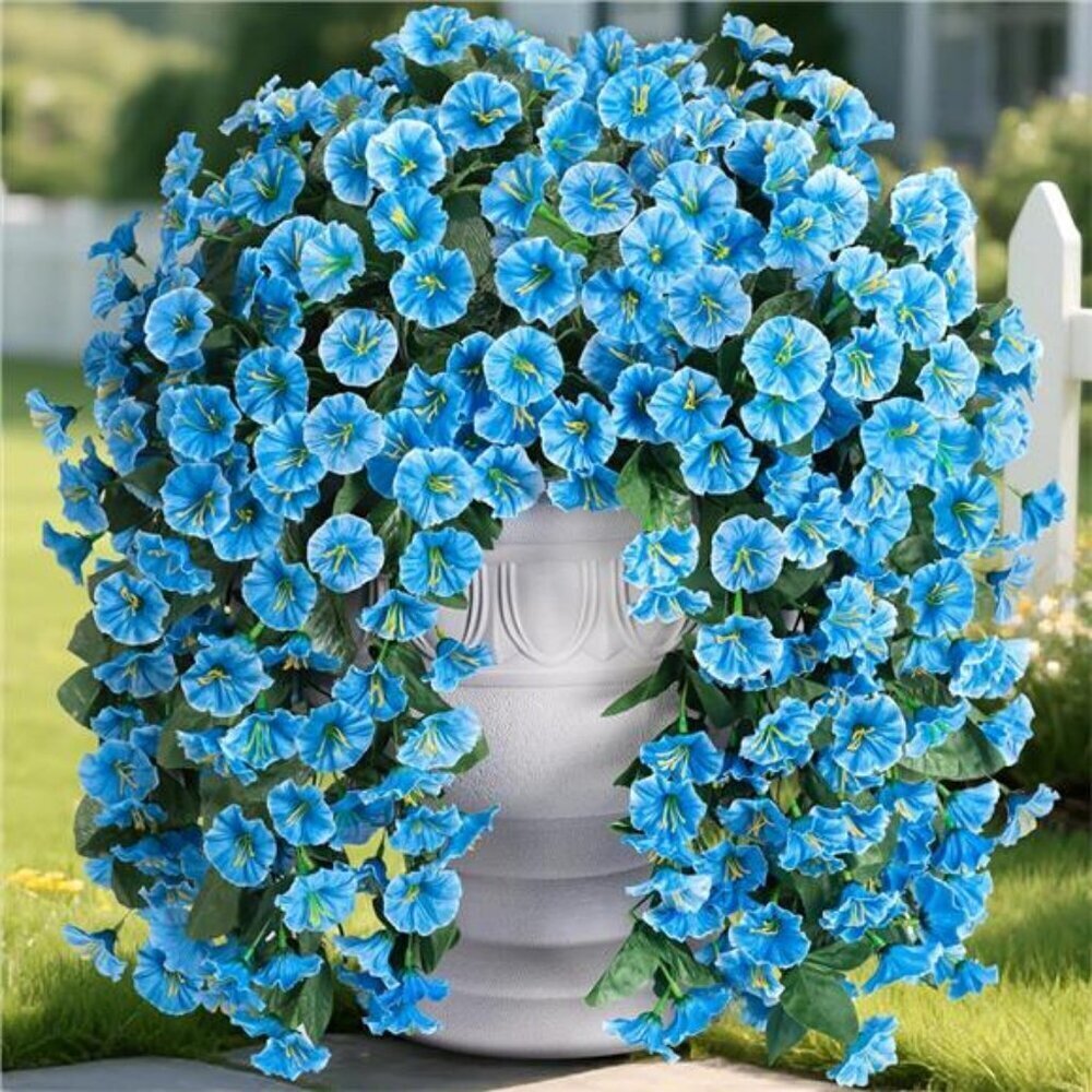 Artificial Hanging Plants Flowers for Outdoor Outside Decoration, 2PCS